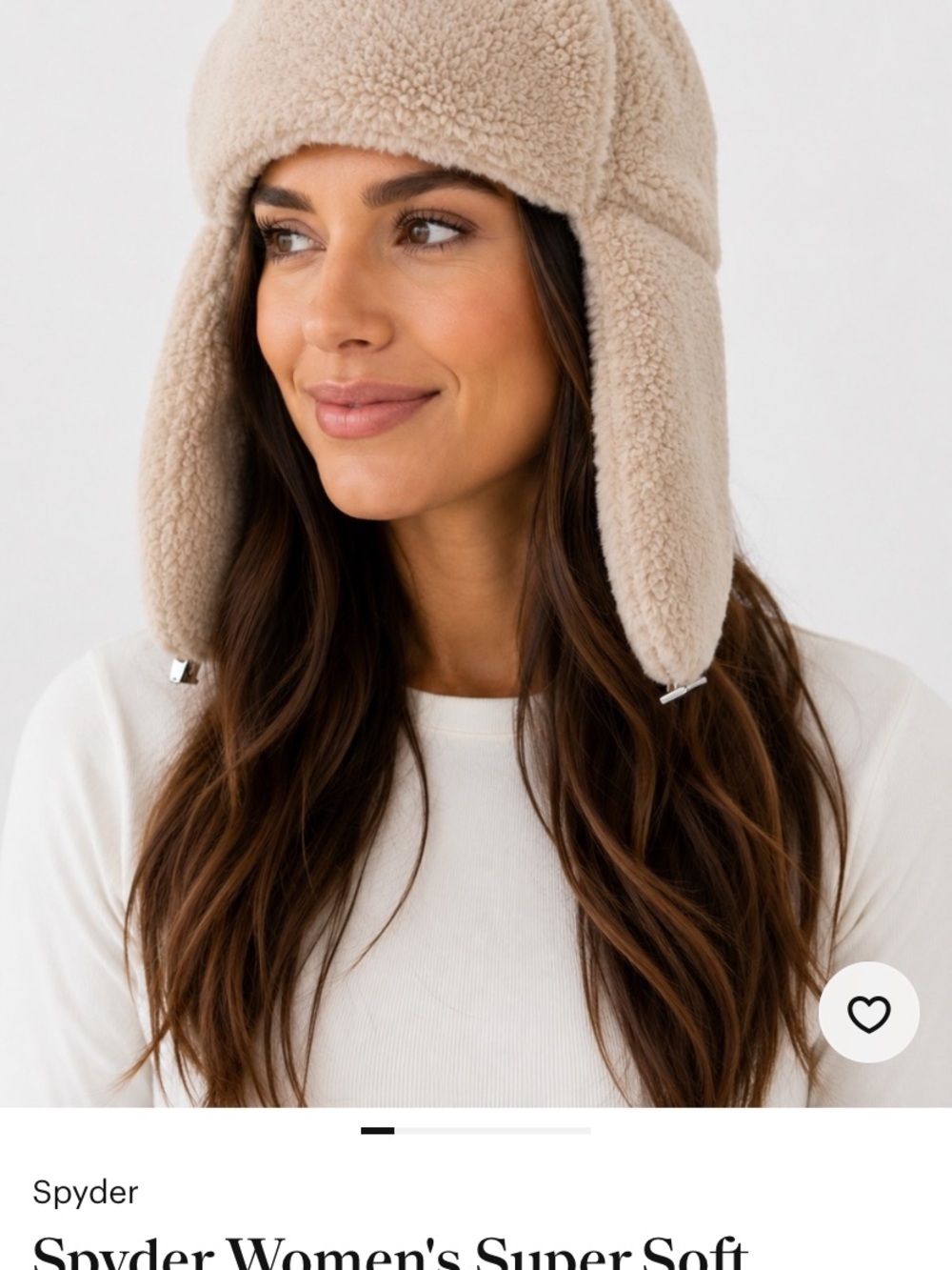 Spyder Women's Sherpa Trapper Hat in Beige
